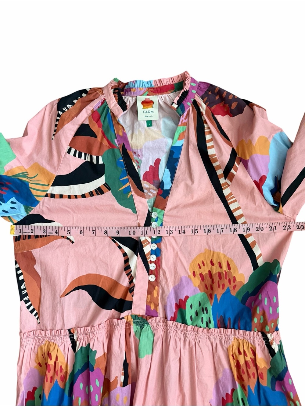 Farm Rio Lucy Mini Floral Pink Multicolor Tropical Tiered Dress - Picture 7 of 9